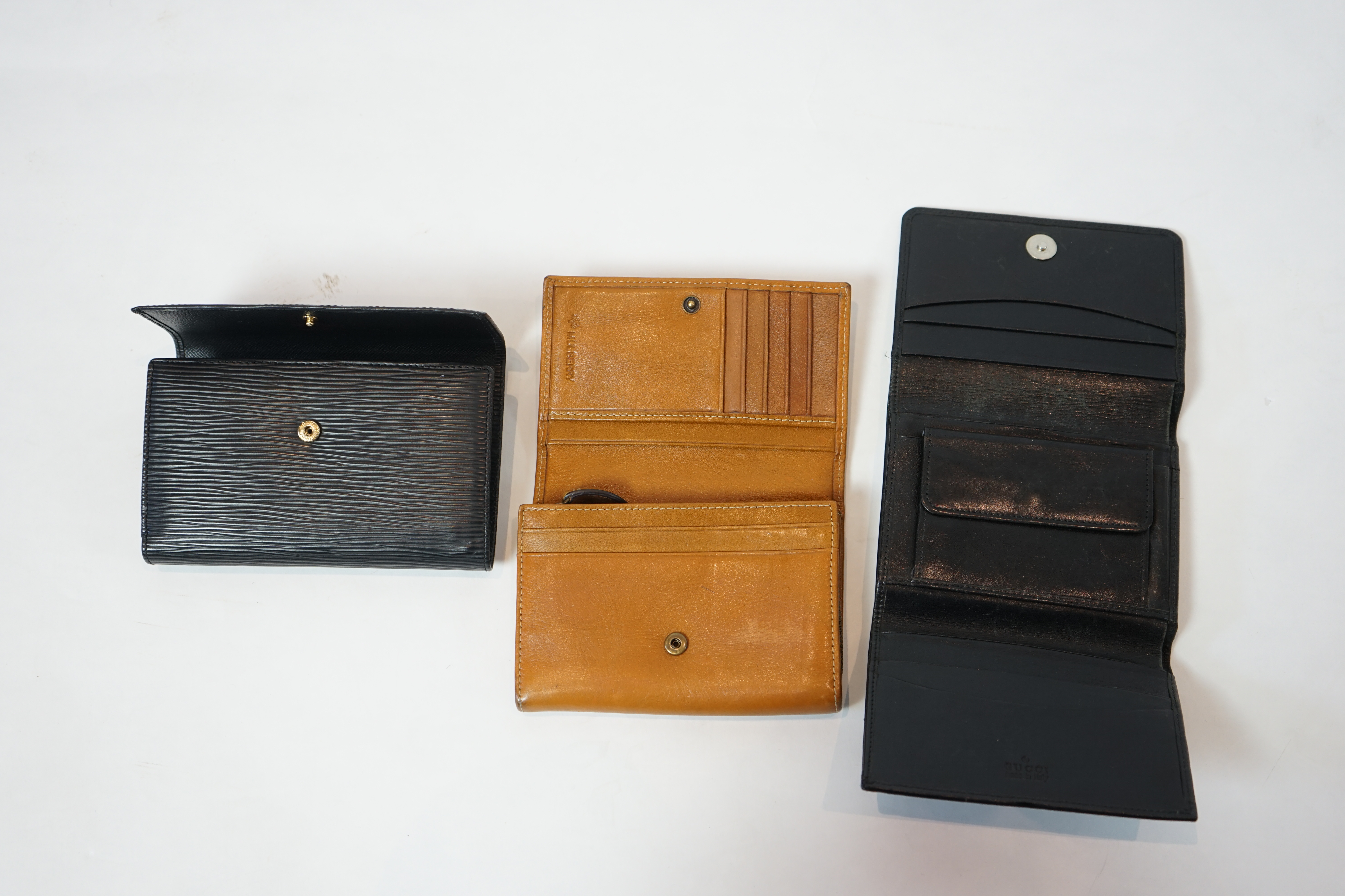 A Louis Vuitton Portoe-Tresor black Epi leather long wallet